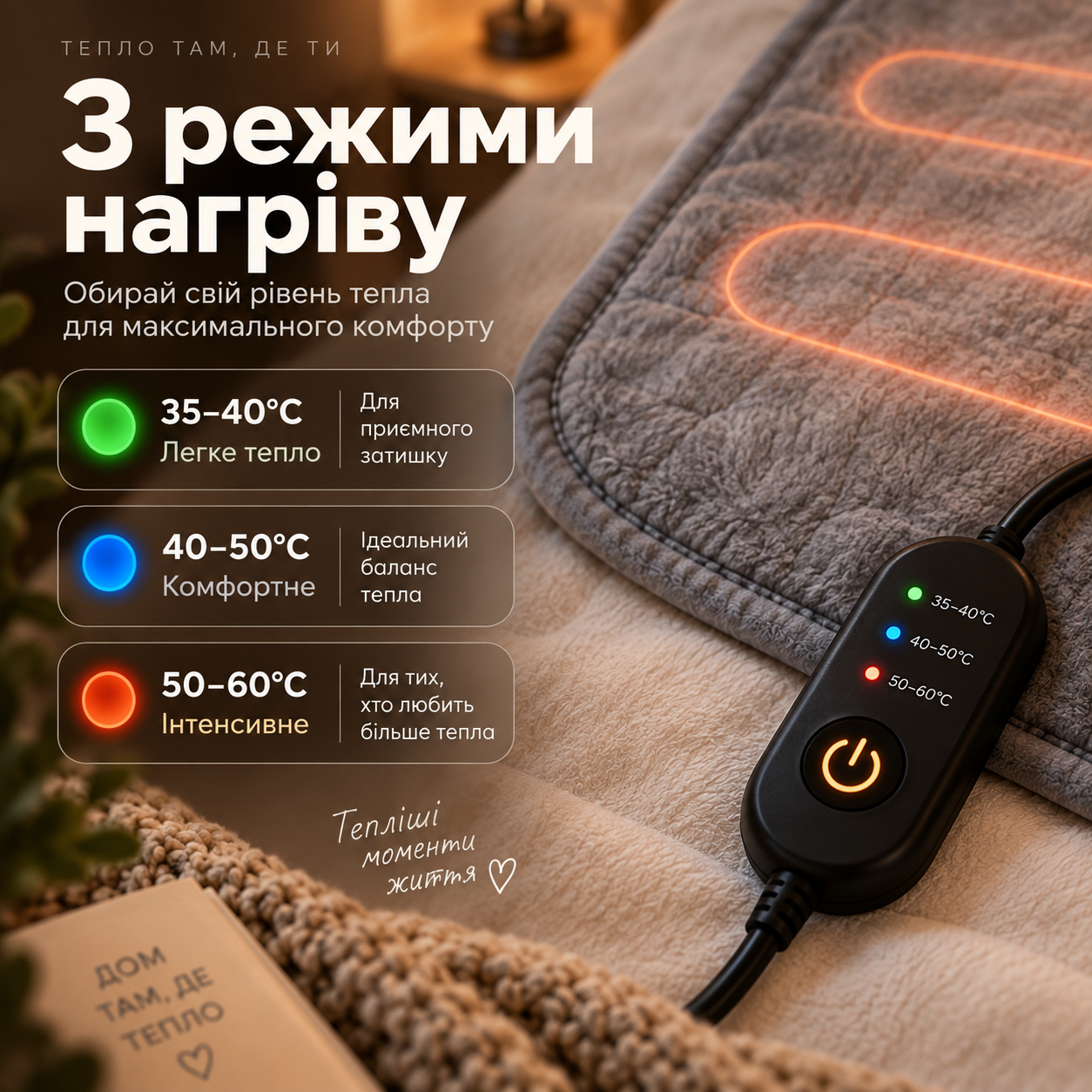 Налаштування температури електропледа