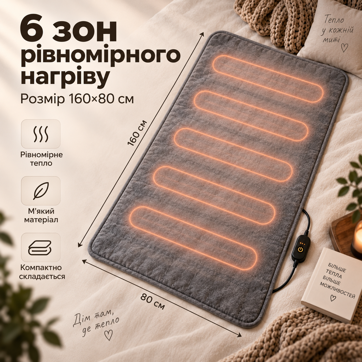 Рівномірне прогрівання електропледа